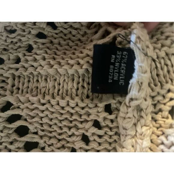 BCBG Maxazaria Beige Long Sleeve Knitted Open Cardigan Size Medium - Picture 4 of 10